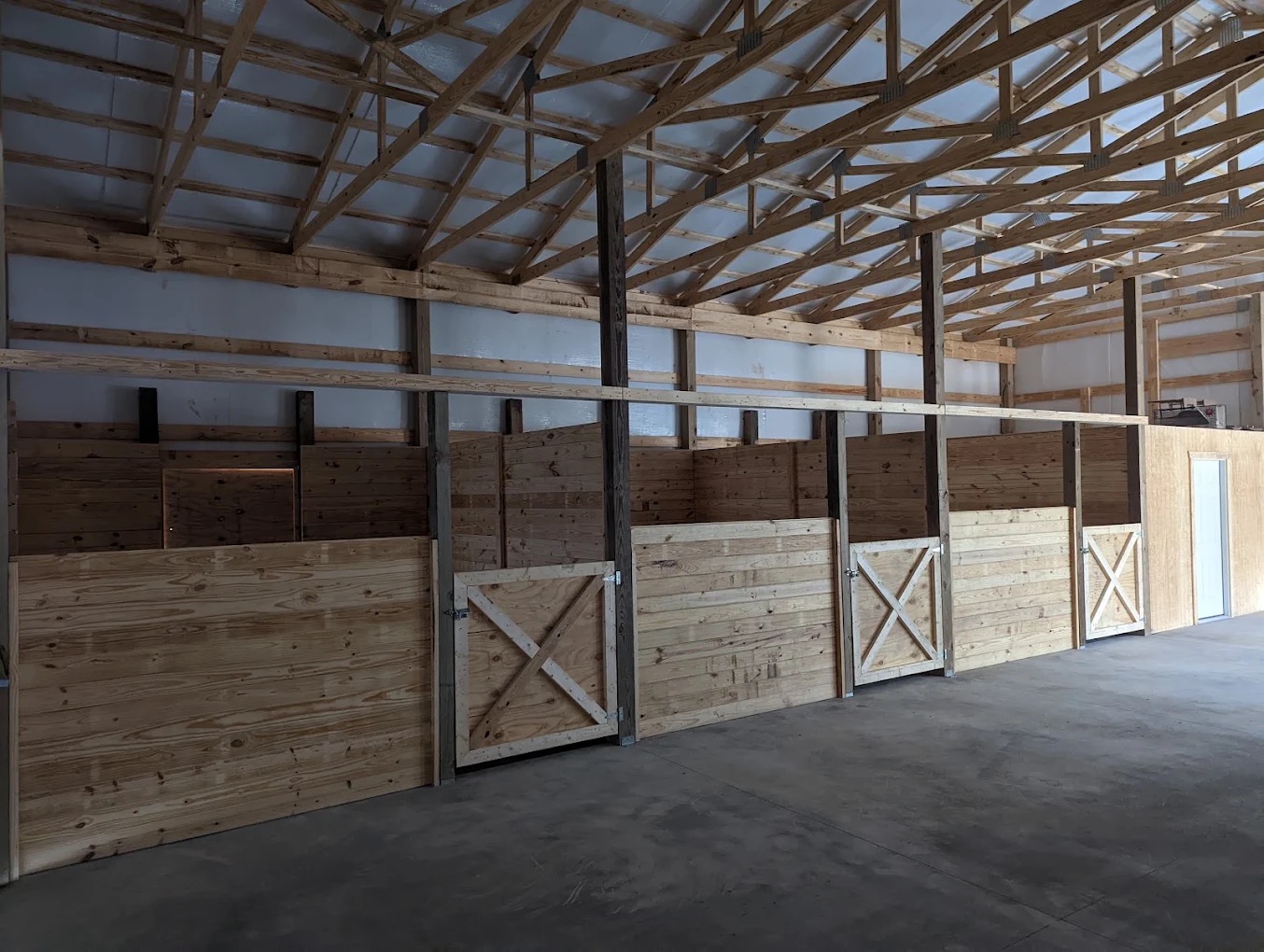 Barn interior structure built by TruBuild
